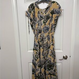 Scotch & Soda Yellow/Beige Green and Blue Floral Maxi Dress BN with tags